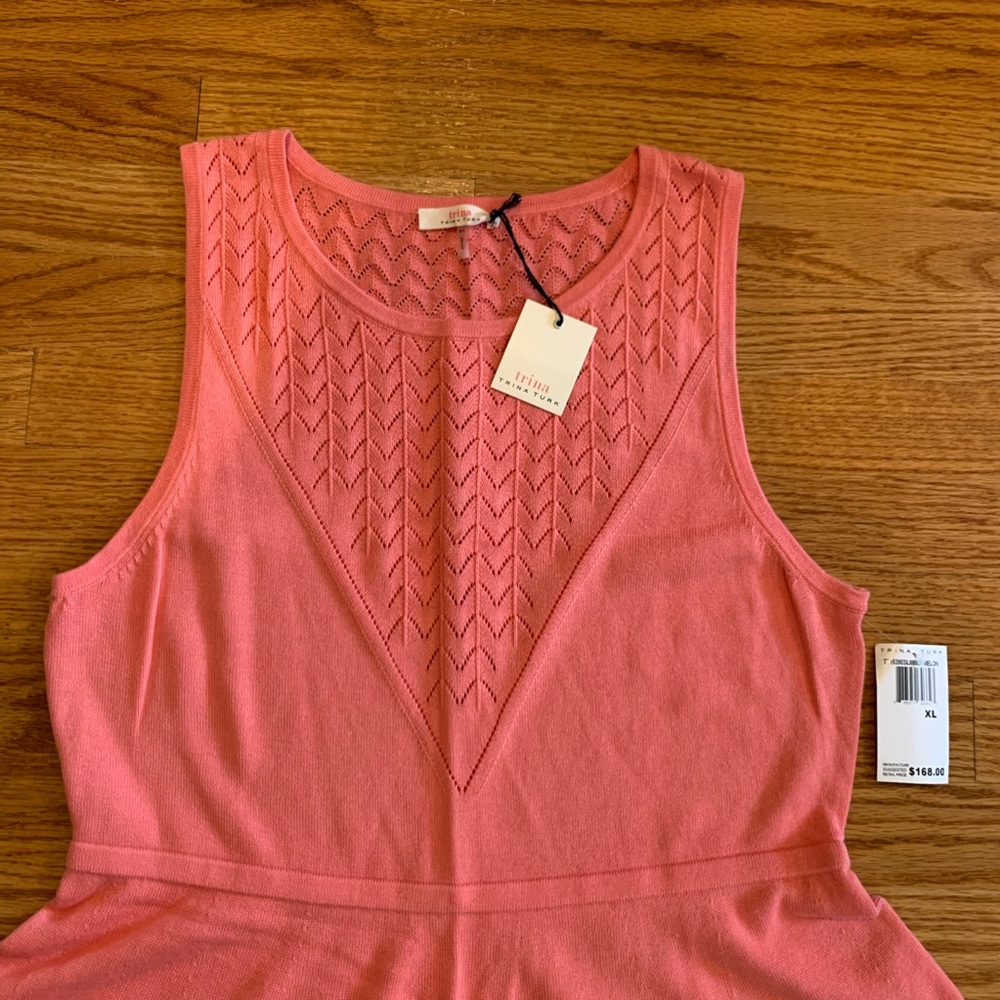 Trina Turk Roxanna Pointelle Knit Fit Flare Dress - Picture 2 of 9